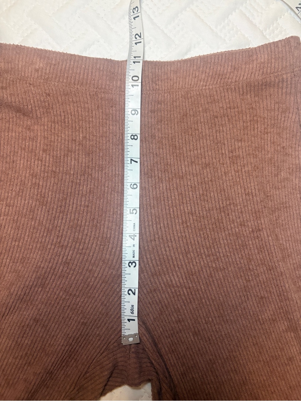 American Eagle Outfitters | Brown High-Waist Ribbed Knit Flare Lounge Pants - Picture 7 of 8